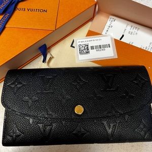 Authentic Louis Vuitton Emilie Monogram Empreinte Leather Wallet